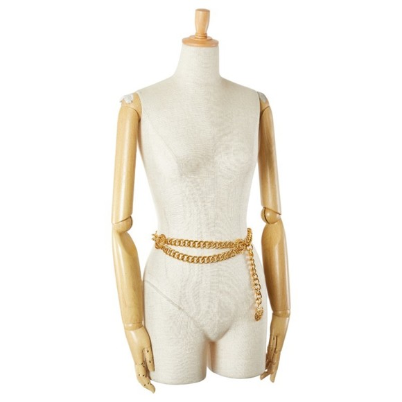 Vintage Chanel Coco Mark Round Chain Belt, Gold Plated, Women\'s, CHANEL main image 4